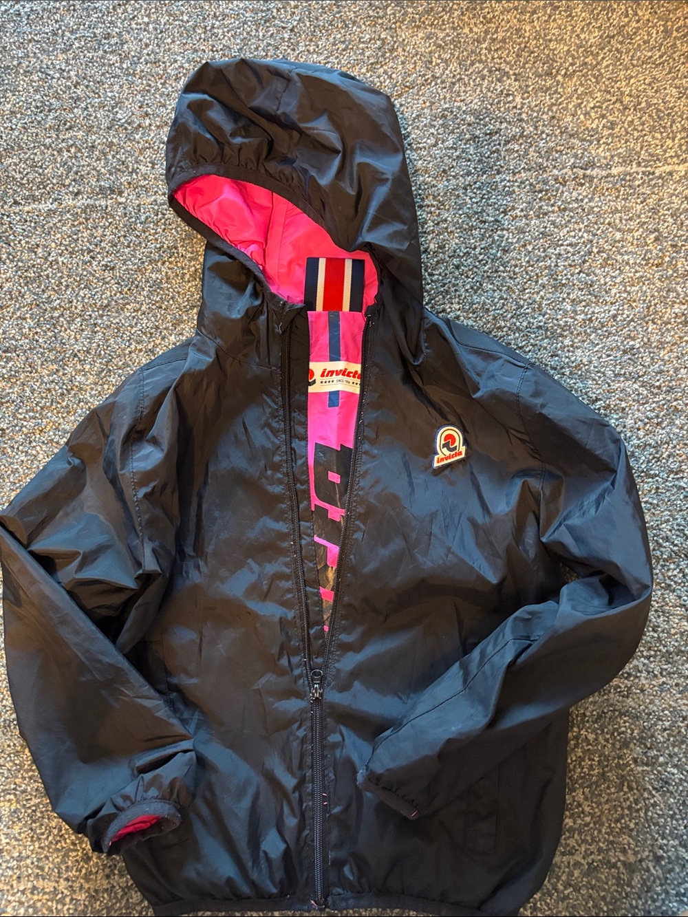 Invicta Kids Black Jacket with Pink Lining Hood